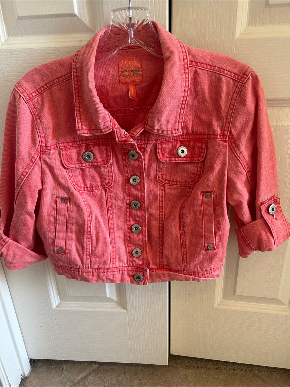 Highway Jeans Coral Cropped Denim Jacket